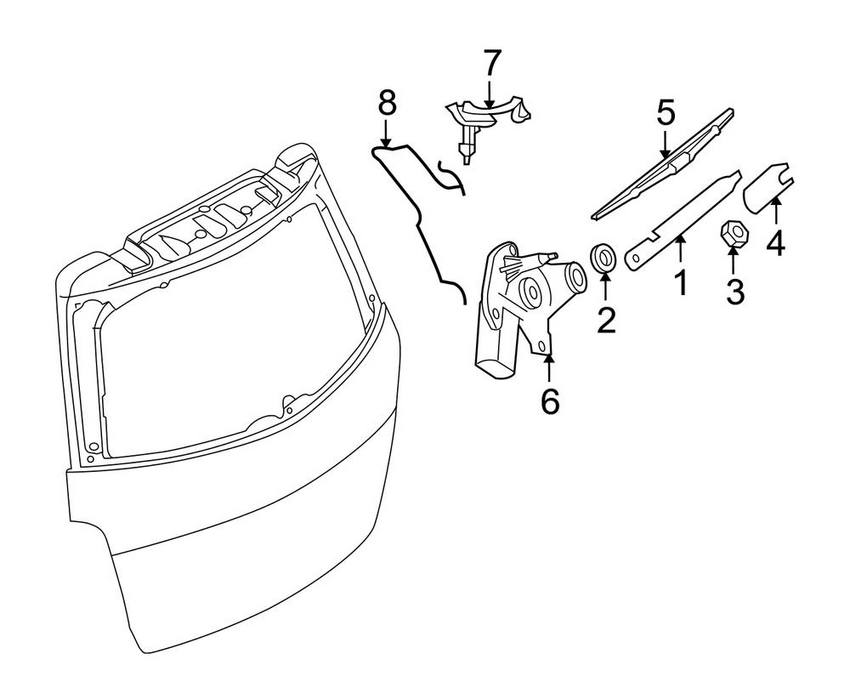 Mercedes Windshield Wiper Arm - Rear 2128201244